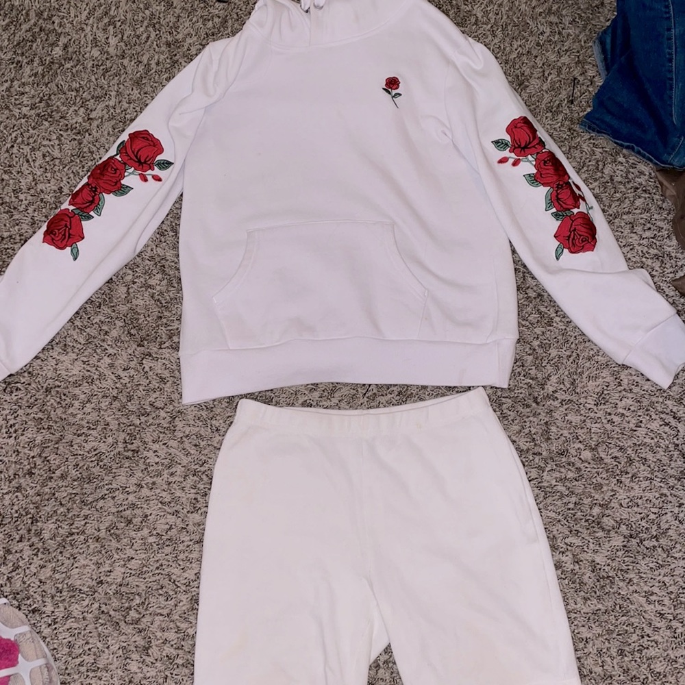 Hoody and biker shorts set